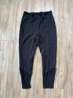 Saturday Sunday by Anthropologie Black Crossover Waist Ribbed Joggers Size L